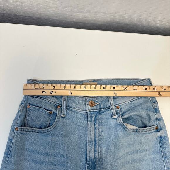 MOTHER The Rambler Zip Flood Jeans in Cherie Cherie Size 26 Light Wash Wide Leg - Picture 14 of 16